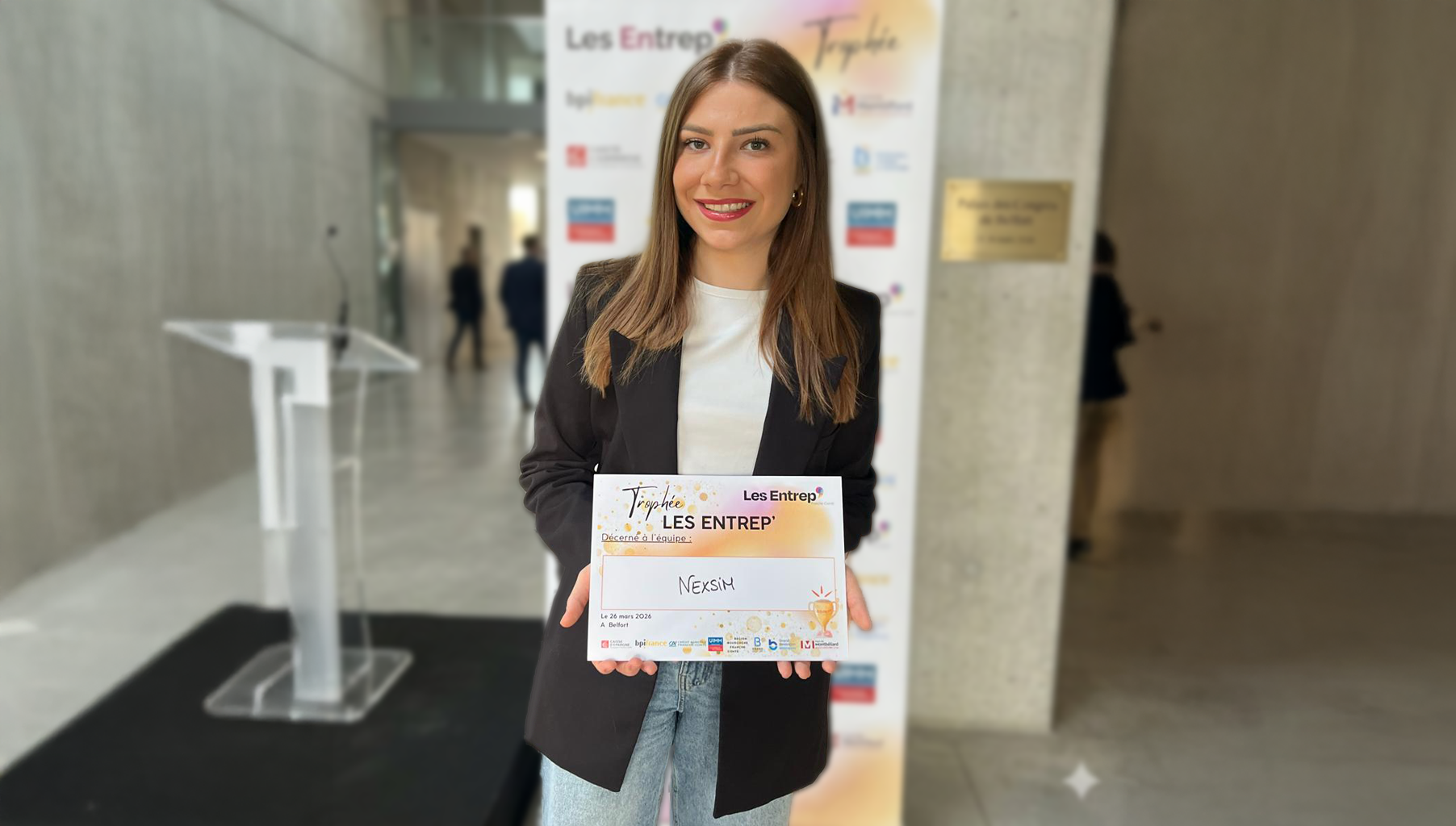 Actualité Juliette remporte le 1er prix régional des Entrep' avec son projet innovant NEXSIM.
